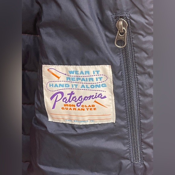 Patagonia Down Sweater Puffer Jacket Kids Orange Insulated Full Zip size XXL - Picture 5 of 10